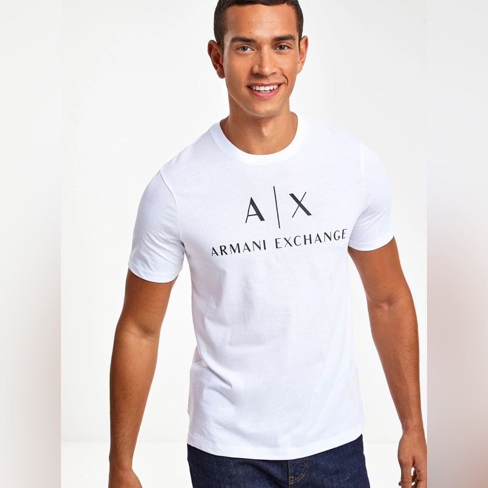 Armani Exchange White Short Sleeve Tee Classic Crew Neck size XL